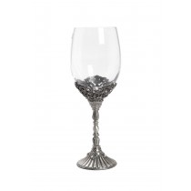 Κρυστάλλινο ποτήρι γάμου με μέταλλο και στράς. 250ml. oikos245